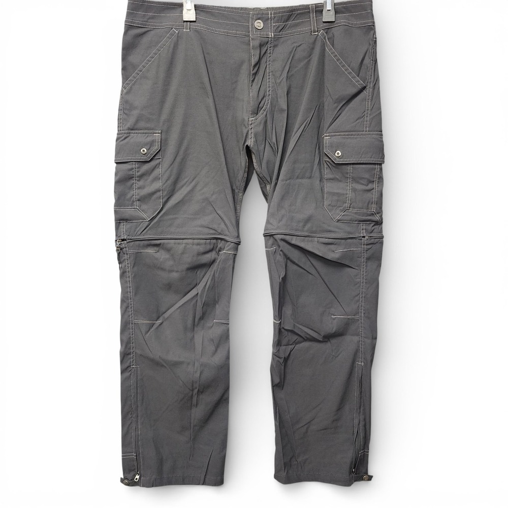 Kuhl Renegade Convertible Stealth Cargo Zip Off Pants Mens 38x30 Hiking‎ Gray